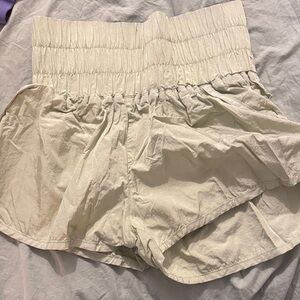 FP Movement by Free People High-Waisted Cream Shorts